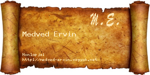Medved Ervin névjegykártya